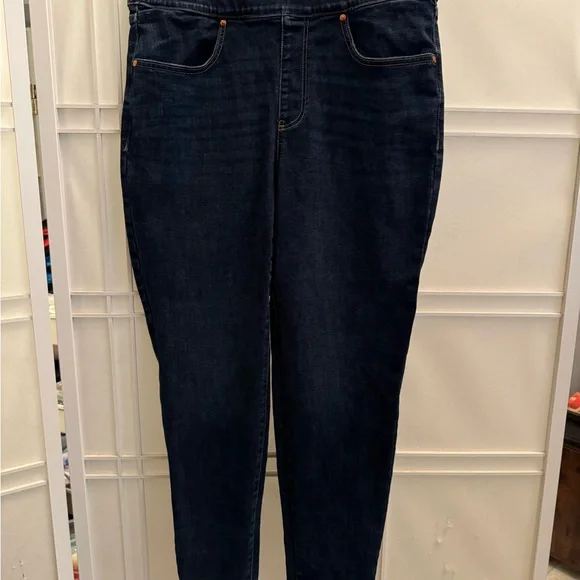 NWOT-Lane Bryant Dark Blue High Rise Pull On Skinny fit jeans - Picture 4 of 9